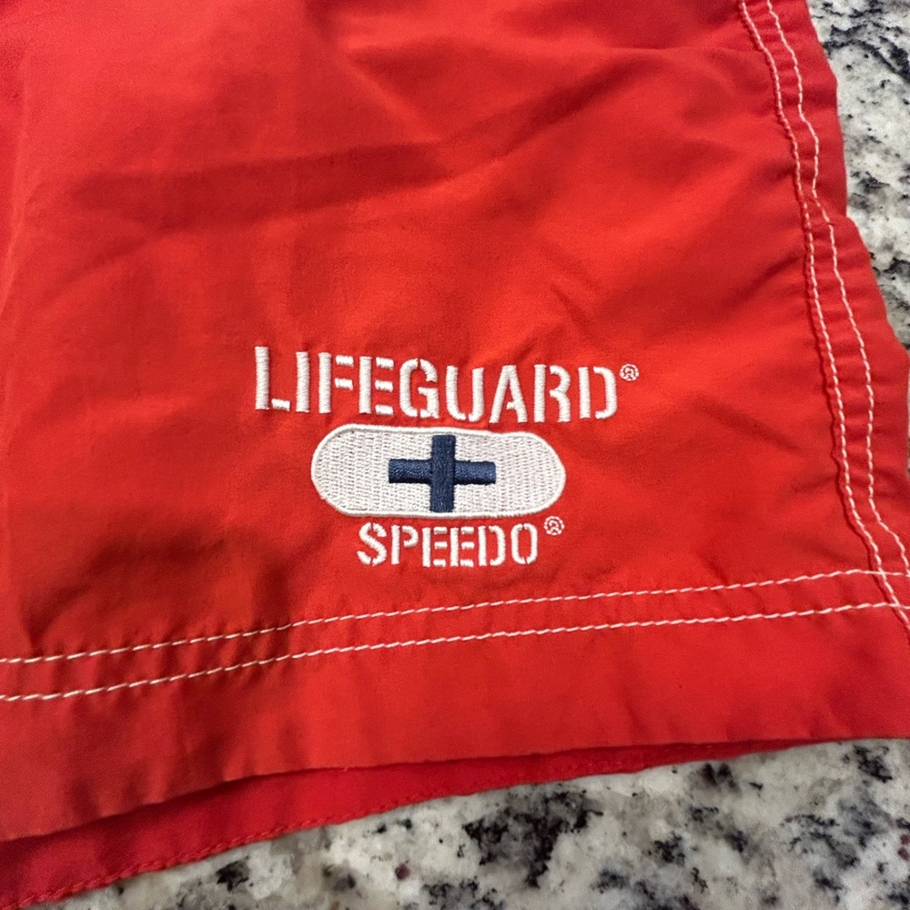 Speedo Vibrant Red Swim Shorts - Picture 2 of 4